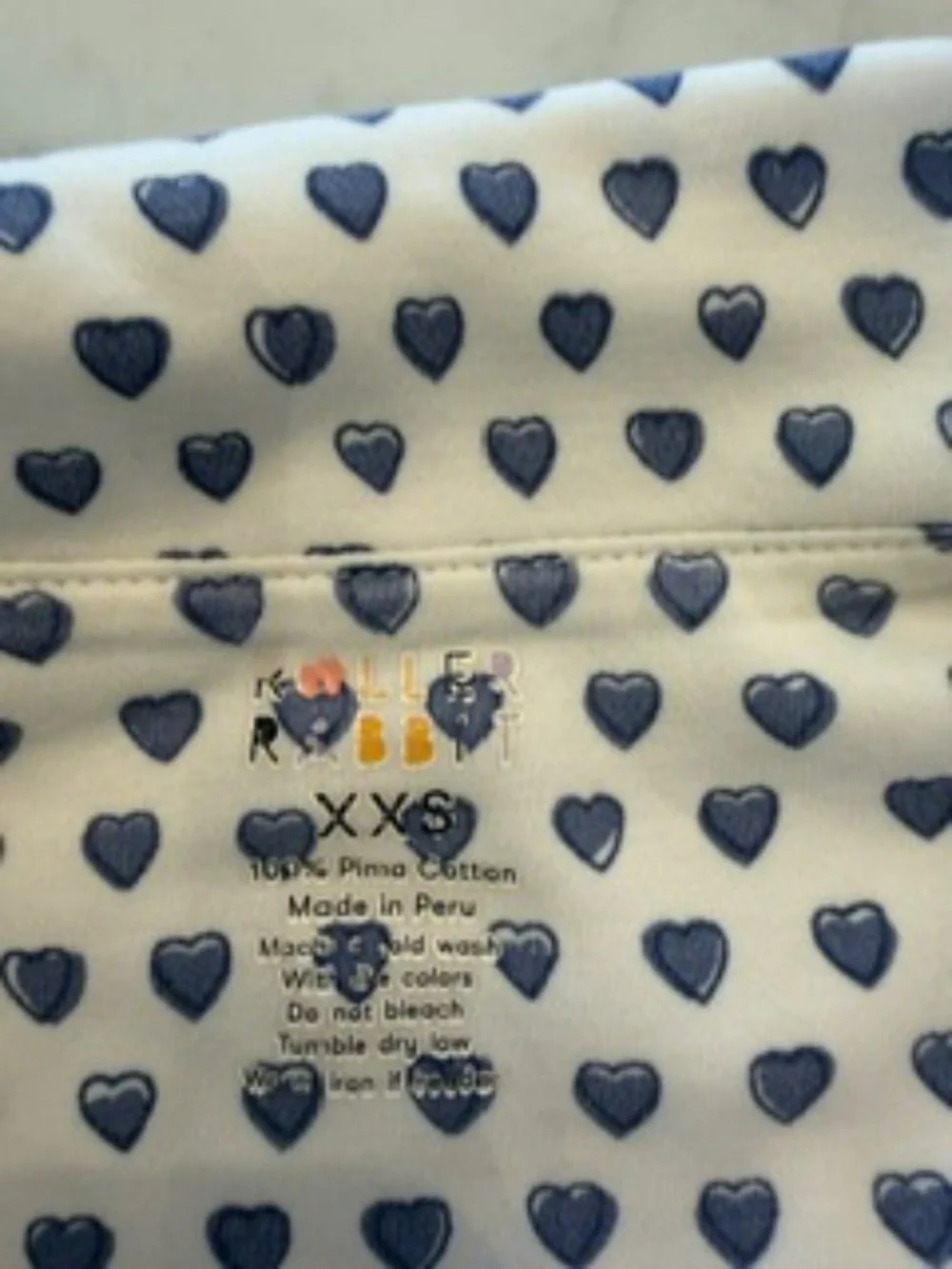 Fiora Pajama Blue Heart Print